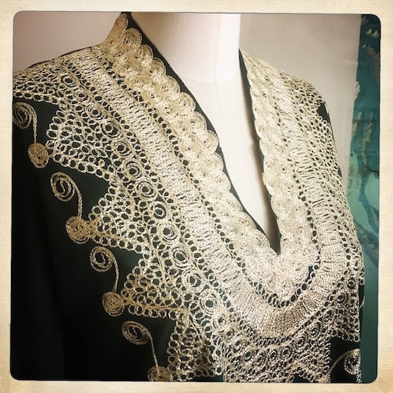 Stunning Vintage 70s GODDESS MAXI Heavily Embroid… - image 9