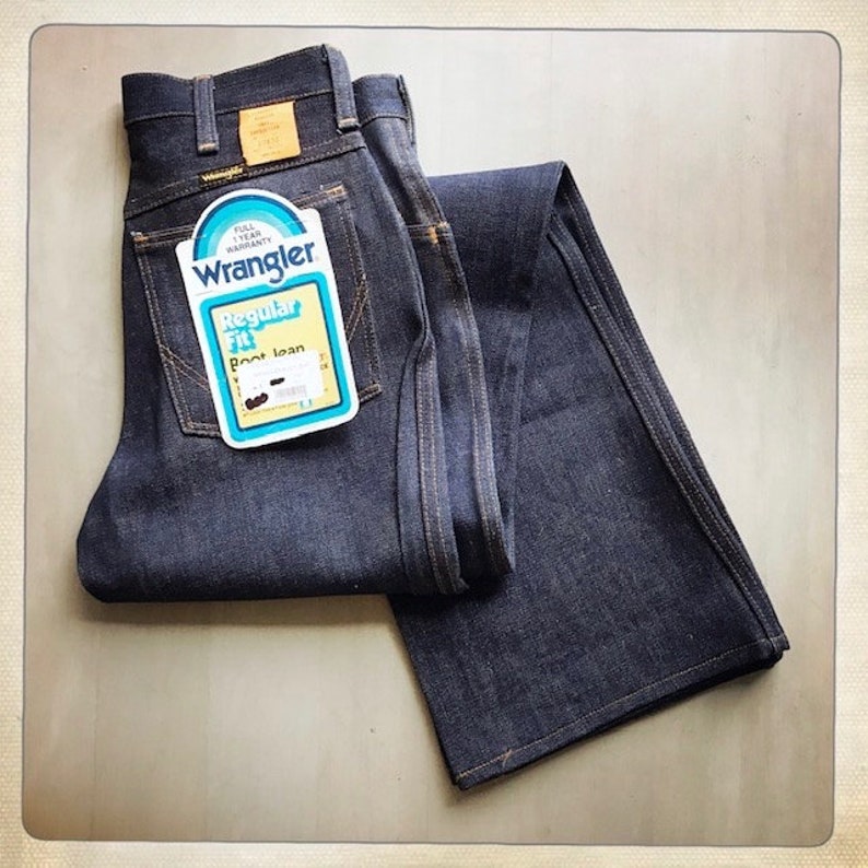 Size 27W x 32L – COOL! Vintage 70s NOS Deadstock WRANGLER Regular Fit Boot Cut Denim Jeans image 8