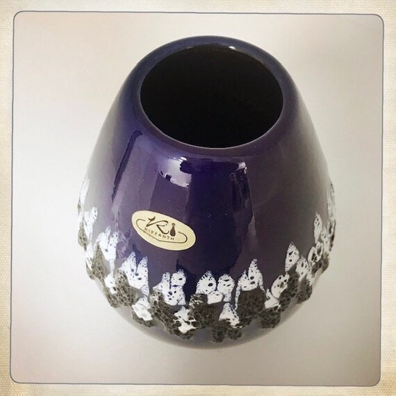 KREUTZ Keramik 339-15 Vintage 60er 70er Jahre Fat Lava Vase in