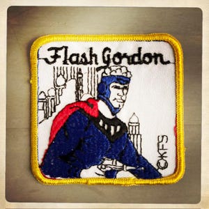 ¡FLASH GORDON! – Parche bordado auténtico vintage de los años 60 y 70, estilo vaquero hippie, hippie y bohemio