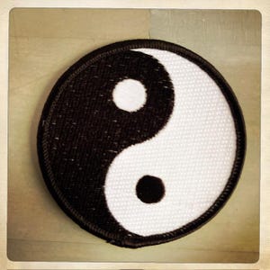 ¡YIN YANG! – Parche bordado auténtico vintage de los años 60 y 70, estilo hippie, hippie y bohemio