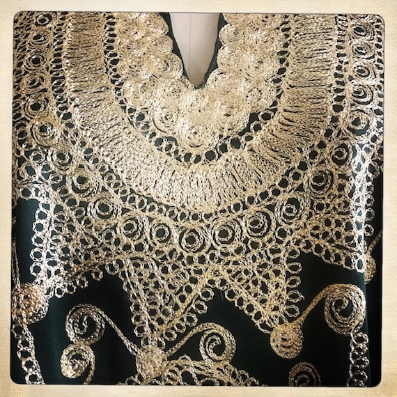 Stunning Vintage 70s GODDESS MAXI Heavily Embroid… - image 4