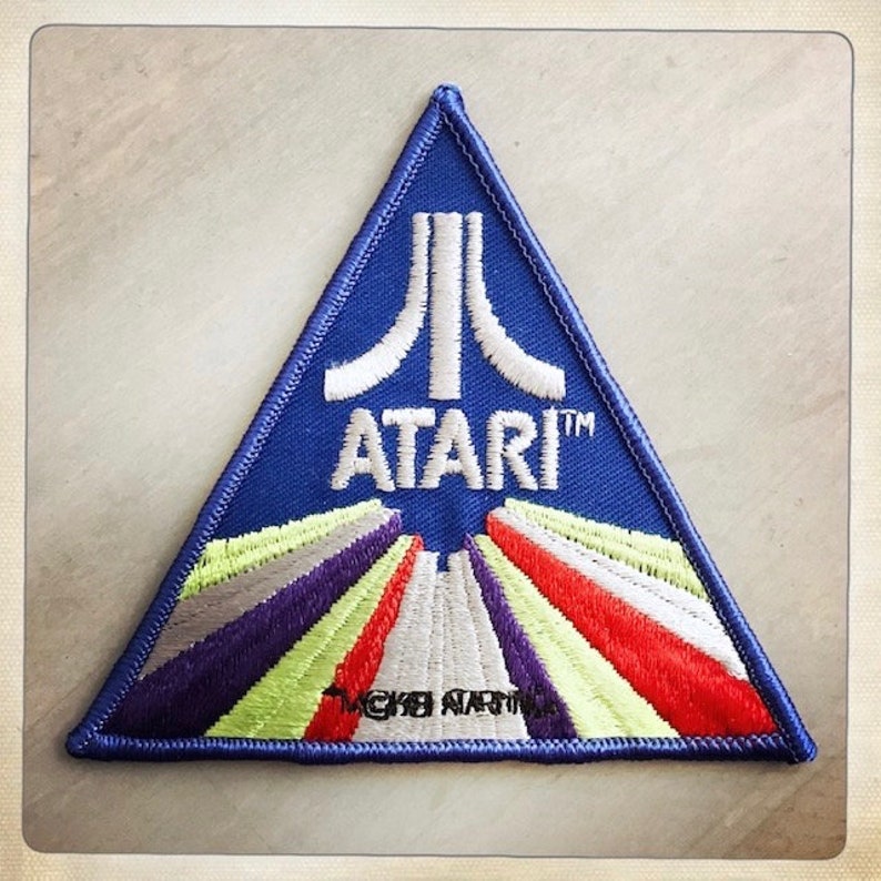 ATARI: Large RARE Authentic Vintage 70s 80s Triangle Patch GEEK Nerd Gamer Video Game Co image 2