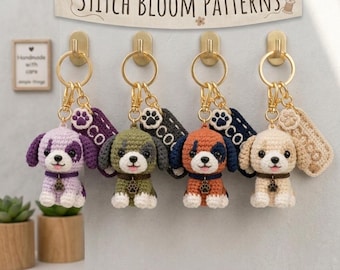 Crochet Mini Pet Keychain Pattern | Amigurumi Dog DIY PDF (Digital Download)