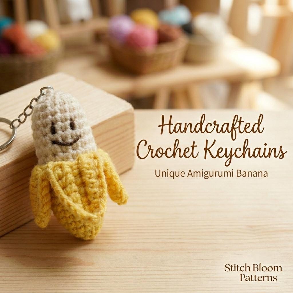 40 Banana Crochet Patterns: Play Food, Amigurumi, Pouches, and More 10 Crochet Banana Keychain Amigurumi Fruit Charm
