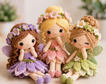 Crochet Fairy Dolls Pattern Bundle | Woodland Amigurumi Plush PDF (Digital Download)