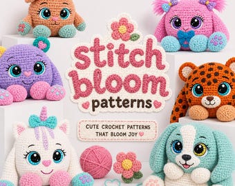 Amigurumi Crochet Animal Patterns Bundle | Bunny, Puppy, Leopard, Unicorn PDF Download