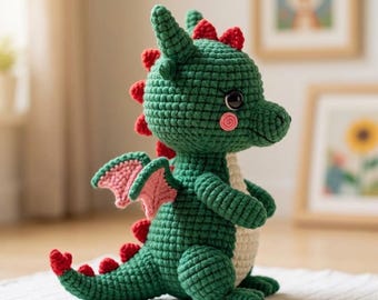 Crochet Dragon Amigurumi Pattern PDF | Beginner Friendly Stuffed Toy (PDF Download)