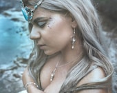 Aphrodite - Filigree Pearl Earrings - Sterling Silver 925 - Bridal Mermaid Jewelry - Statement Dangle Large Earrings - Wire Wrapped Heart