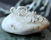 Boho Stud Earrings  - Sterling Silver Studs - Celtic Spiral - Filigree Ear Studs - Bridal Earrings - Mermaid jewelry - Silver 925/1000