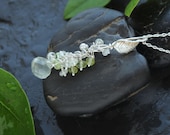 Lassea Pendant - Sterling Silver Green Gemstone Prehnite Leaf Pendant -  Elven Leaf Pendant - Nature inspired Fairy Pendant - Silver 925
