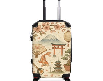 Valise aquarelle Tokyo | Cadeau de voyage bohème au Japon Wanderlust