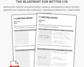 Plantilla de agenda para reuniones individuales / Reunión personal, actas de reuniones, notas de reuniones con el gerente