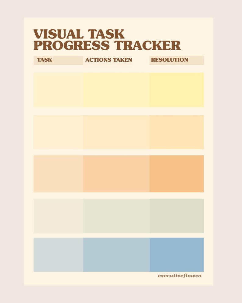 Taskings List Color Coded ADHD Receptionist Task Tracker | Color Coded Progress Sheet (PDF) - Etsy