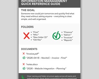 Guía de referencia rápida para el personal sobre control de documentos y gestión de registros (PDF)