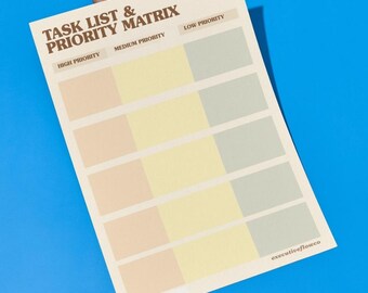 Lista de tareas y matriz de prioridades (PDF imprimible)