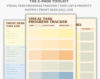 Kit de recuperación de interrupciones de tareas para recepcionistas con TDAH / Sistema de progresión de tareas y matriz de prioridades