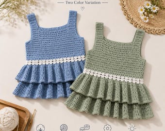 Crochet Peasant Blouse Pattern | Ruffled Summer Top| Instant PDF Download