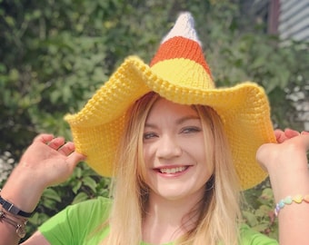 Candy Corn Witch Hat Crochet Pattern - PATTERN ONLY