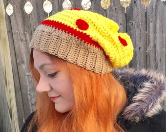 Pizza Slouchy Hat Crochet Pattern - PATTERN ONLY - Women's / Teens One Size Fits Most