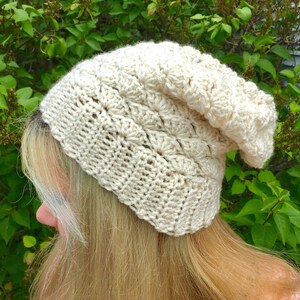 Seashell Slouchy Hat Crochet Pattern - PATTERN ONLY - One Size Fits Most (Women / Teens)