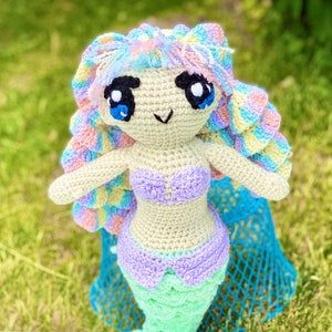 Merlissa the Mermaid Amigurumi Crochet Pattern - PATTERN ONLY - Instant Download