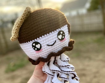 Amigurumi S'mores Jellyfish Crochet Pattern - PATTERN ONLY - Plushie, Stuffed Animal, Summer