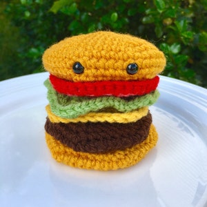 Amigurumi Cheeseburger Crochet Pattern - PATTERN ONLY - Play Food