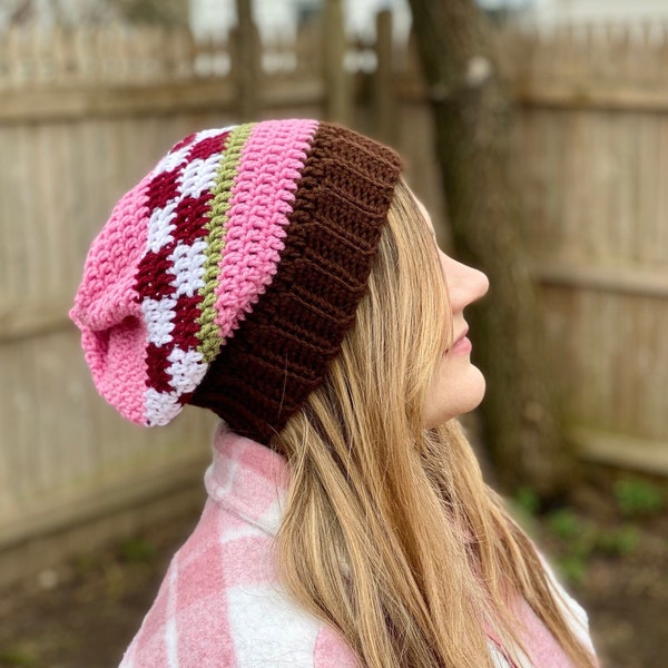 Little Sis Slouchy Hat Beanie Crochet Pattern - PATTERN ONLY - One Size, Anime, Cosplay