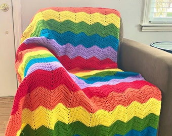 Chevron / Ripple Afghan Crochet Pattern - PATTERN ONLY - Instant Download