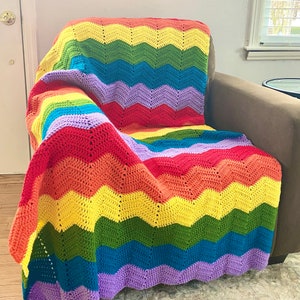 Chevron / Ripple Afghan Crochet Pattern - PATTERN ONLY - Instant Download