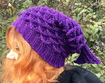 Mermaid Slouchy Hat Crochet Pattern - PATTERN ONLY - Women's / Teens