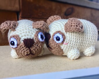 Love Pugs - Amigurumi Pug Dog Crochet Pattern - PATTERN ONLY