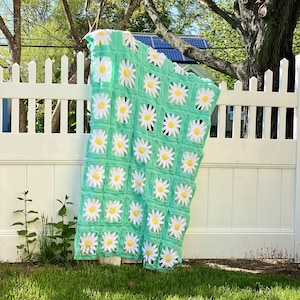 Dreamy Daisy Granny Square Crochet Pattern - PATTERN ONLY - Afghan, Throw Blanket, Granny Square