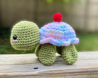 Amigurumi Verjaardag Schildpad Haakpatroon - ALLEEN PATROON - Knuffeldier, Pluche, Cadeau Idee