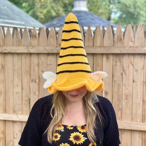 Bumble Bee Witch Hat Crochet Pattern - PATTERN ONLY - Halloween, Women's, Costume