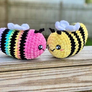Jelly Bee Plushie PATTERN - Crochet Pattern - PATTERN ONLY - Kawaii, Rainbow, Amigurumi