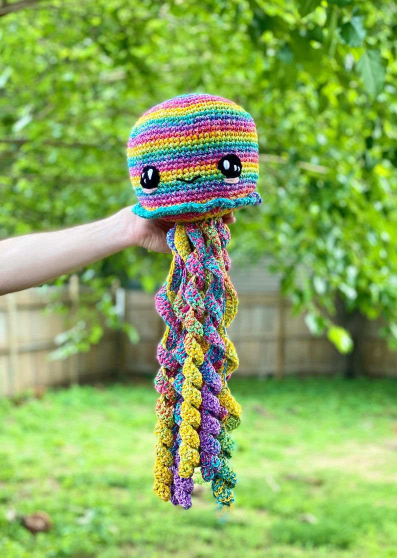 Rainbow the Amigurumi Jellyfish Crochet Pattern PATTERN ONLY Stuffed Plush Toy image 2