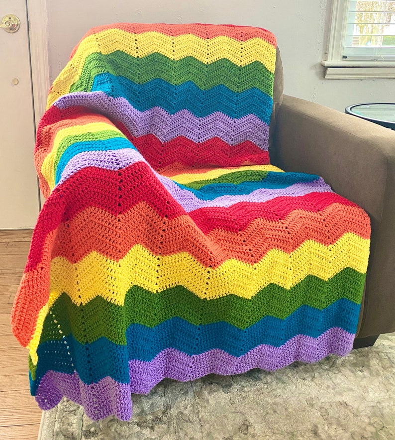 Chevron / Ripple Afghan Crochet Pattern PATTERN ONLY Etsy