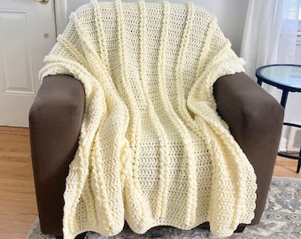 Sweater Weather Throw Blanket Crochet Pattern - PATTERN ONLY - Instant Download
