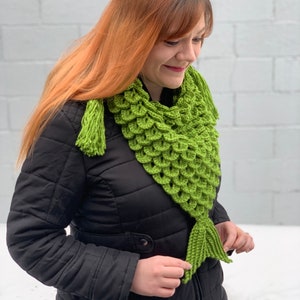 Mermaid Triangle Scarf Crochet Pattern PATTERN ONLY One Size Fits Most image 7