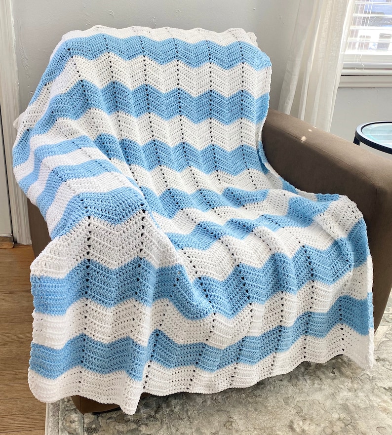 Chevron / Ripple Afghan Crochet Pattern PATTERN ONLY Etsy