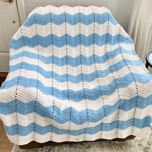 Chevron / Ripple Afghan Crochet Pattern PATTERN ONLY Instant Download image 3