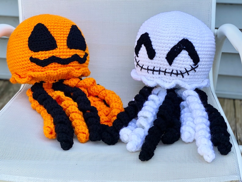 Halloween Amigurumi Jellyfish Jack the Jelly Lantern Crochet Pattern PATTERN ONLY Stuffed Animal / Plush / Plushie image 10