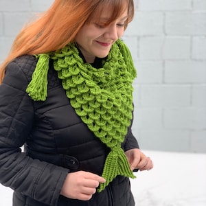 Mermaid Triangle Scarf Crochet Pattern PATTERN ONLY One Size Fits Most image 6