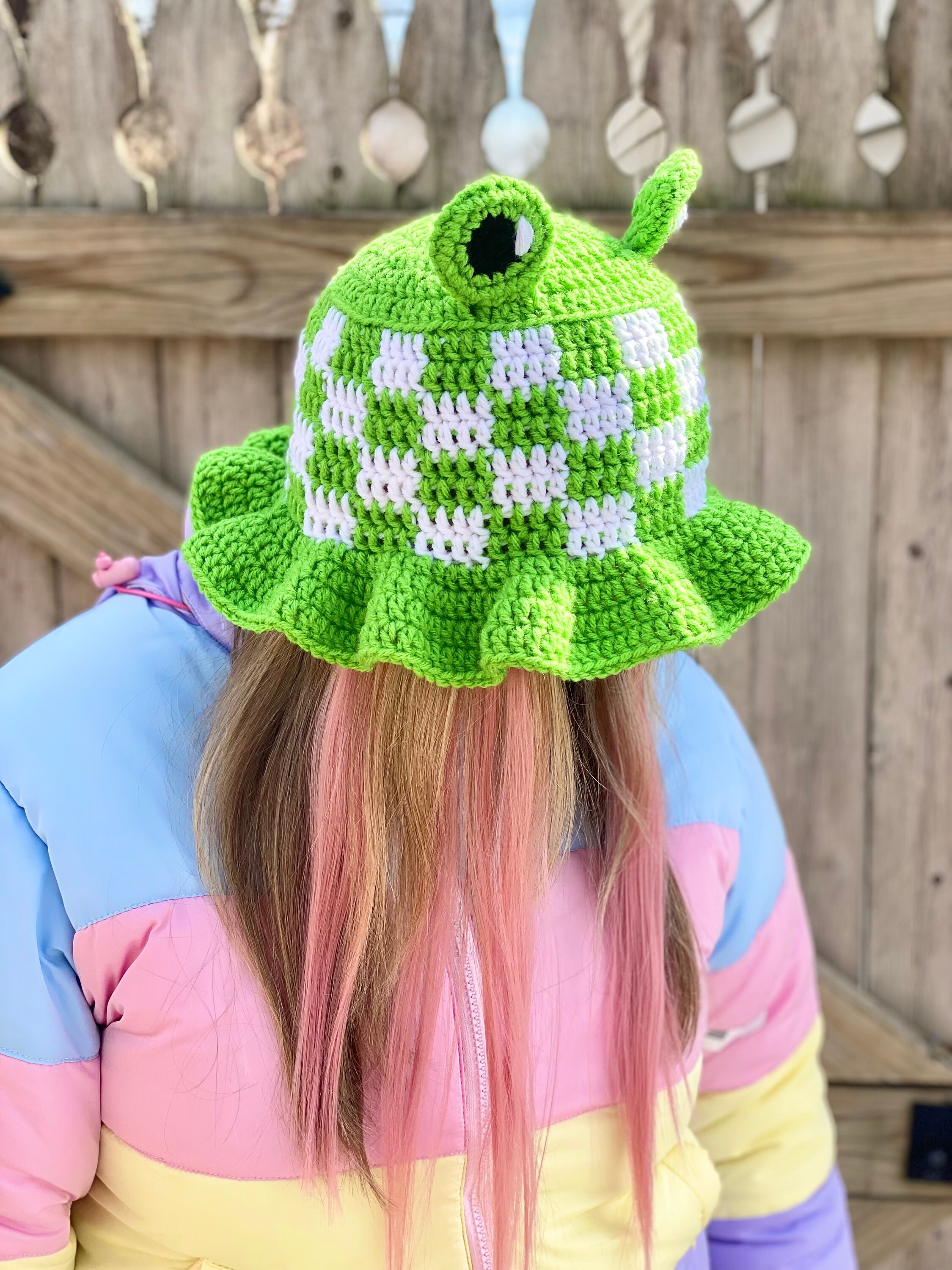 Gingham Frog Bucket Hat Crochet Pattern - PATTERN ONLY - Kawaii ...