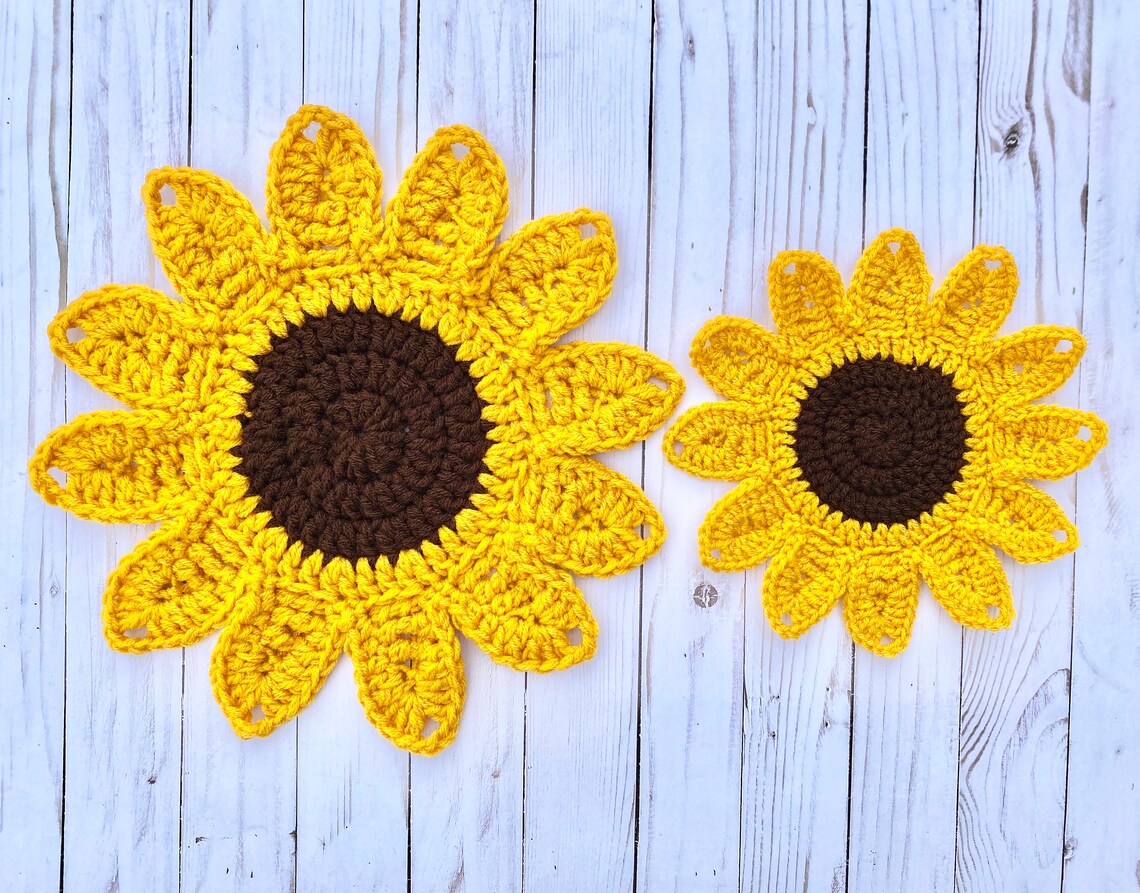 Sunflower Placemats Crochet Pattern PATTERN ONLY Instant Etsy