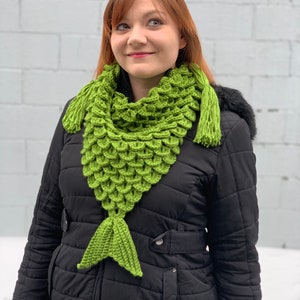 Mermaid Triangle Scarf Crochet Pattern PATTERN ONLY One Size Fits Most image 2