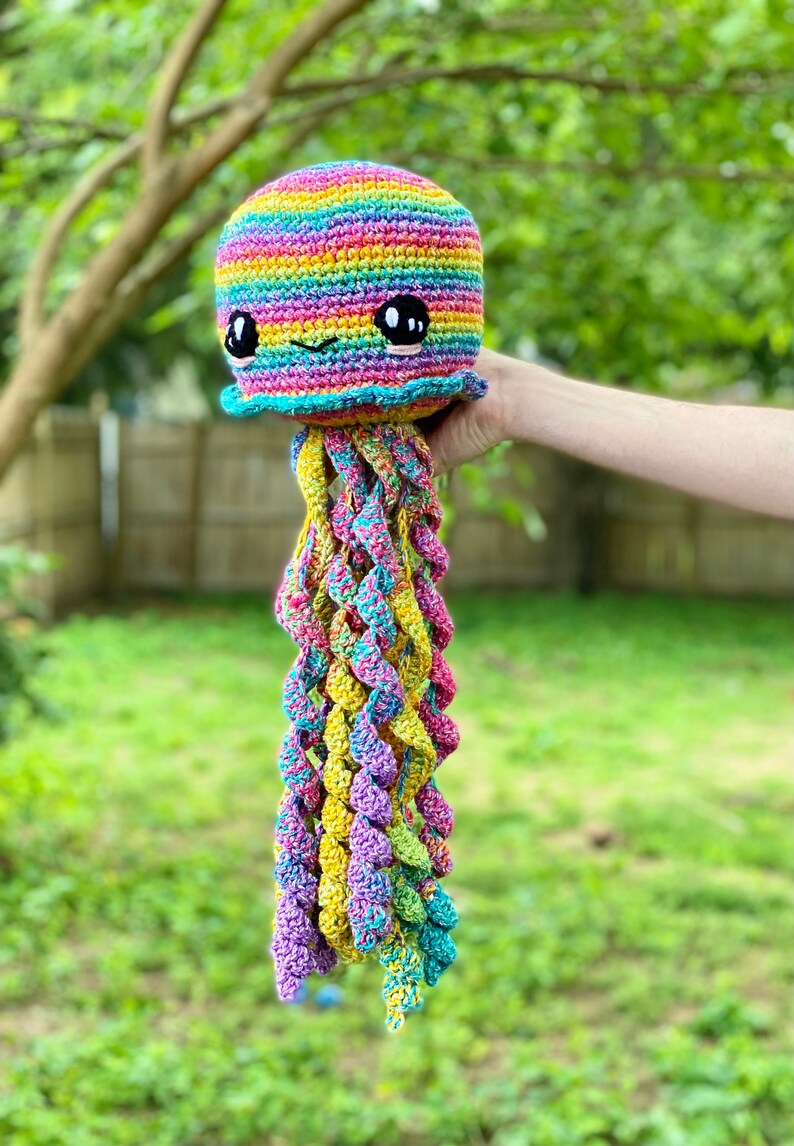 Rainbow the Amigurumi Jellyfish Crochet Pattern PATTERN ONLY Stuffed Plush Toy image 7