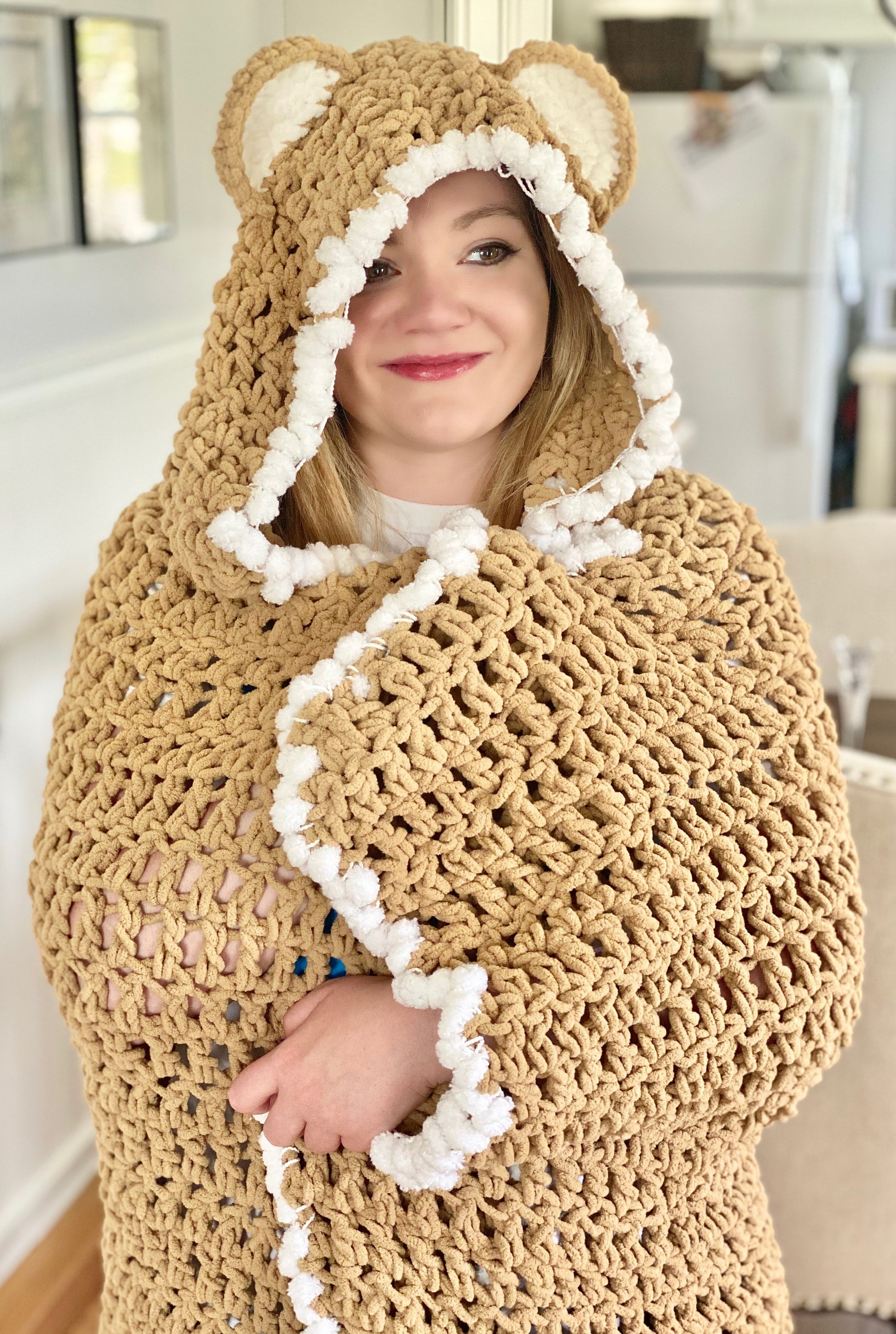 Bear Hooded Blanket Crochet Pattern PATTERN ONLY One Size Etsy